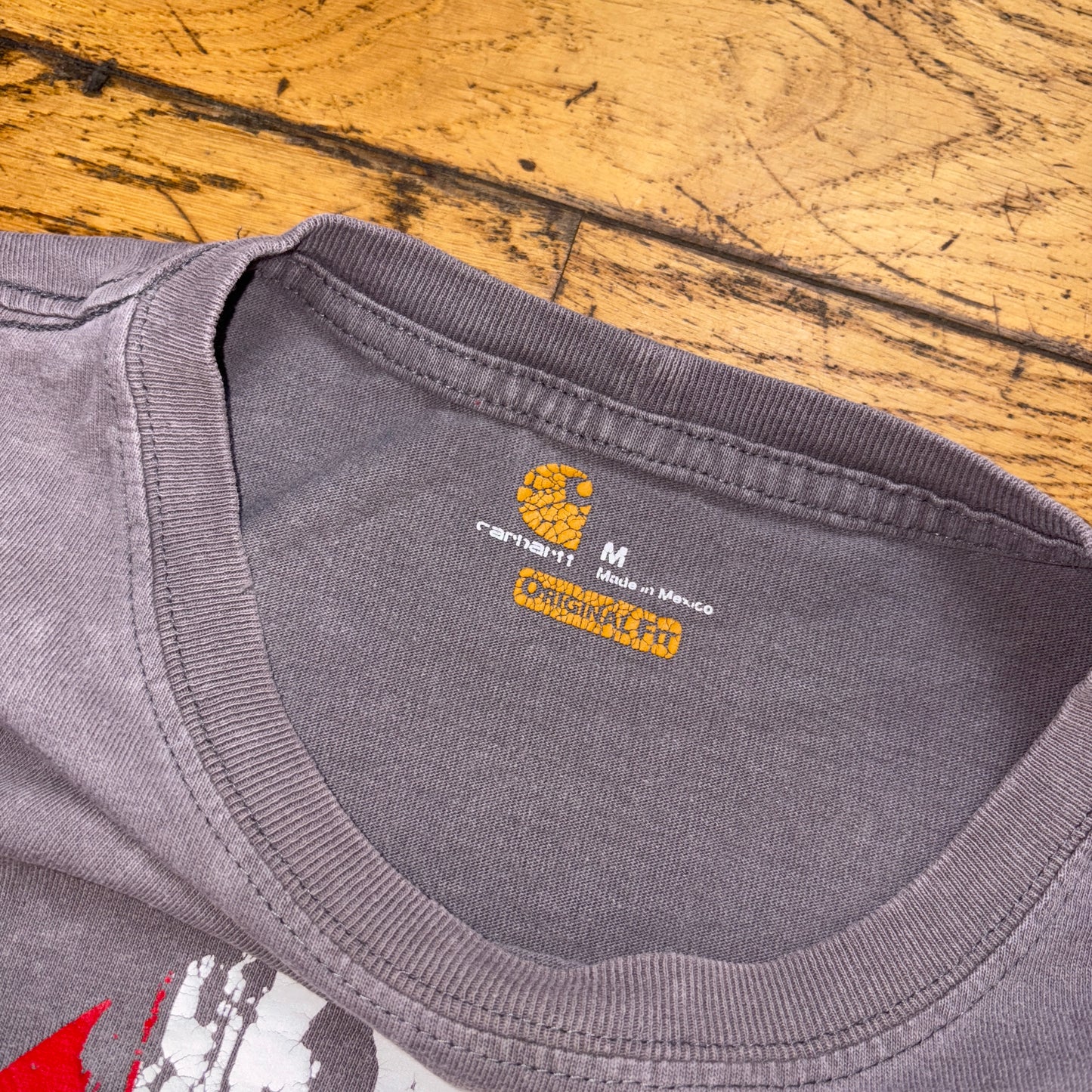 Vintage Carhartt Grey Long Sleeve Graphic T-Shirt - L