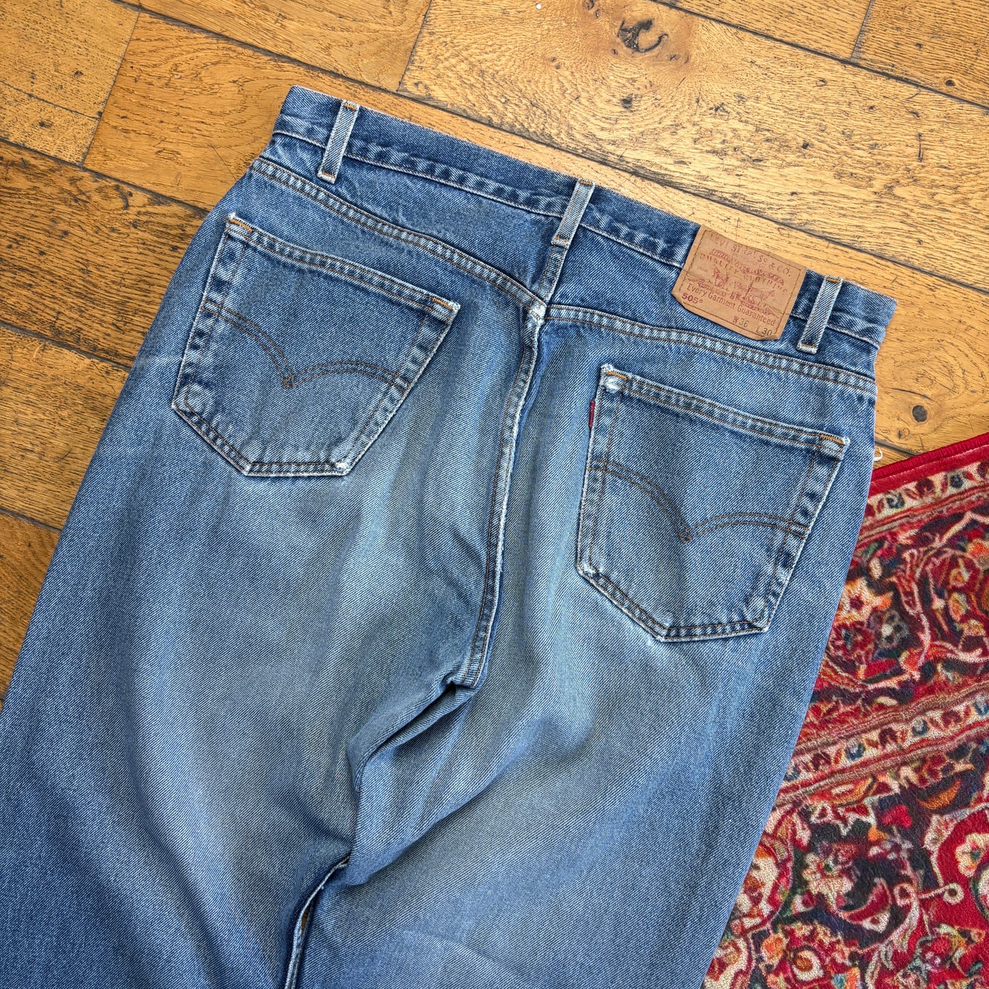 Vintage Levis 505 Straight Blue Denim Jeans - 36R