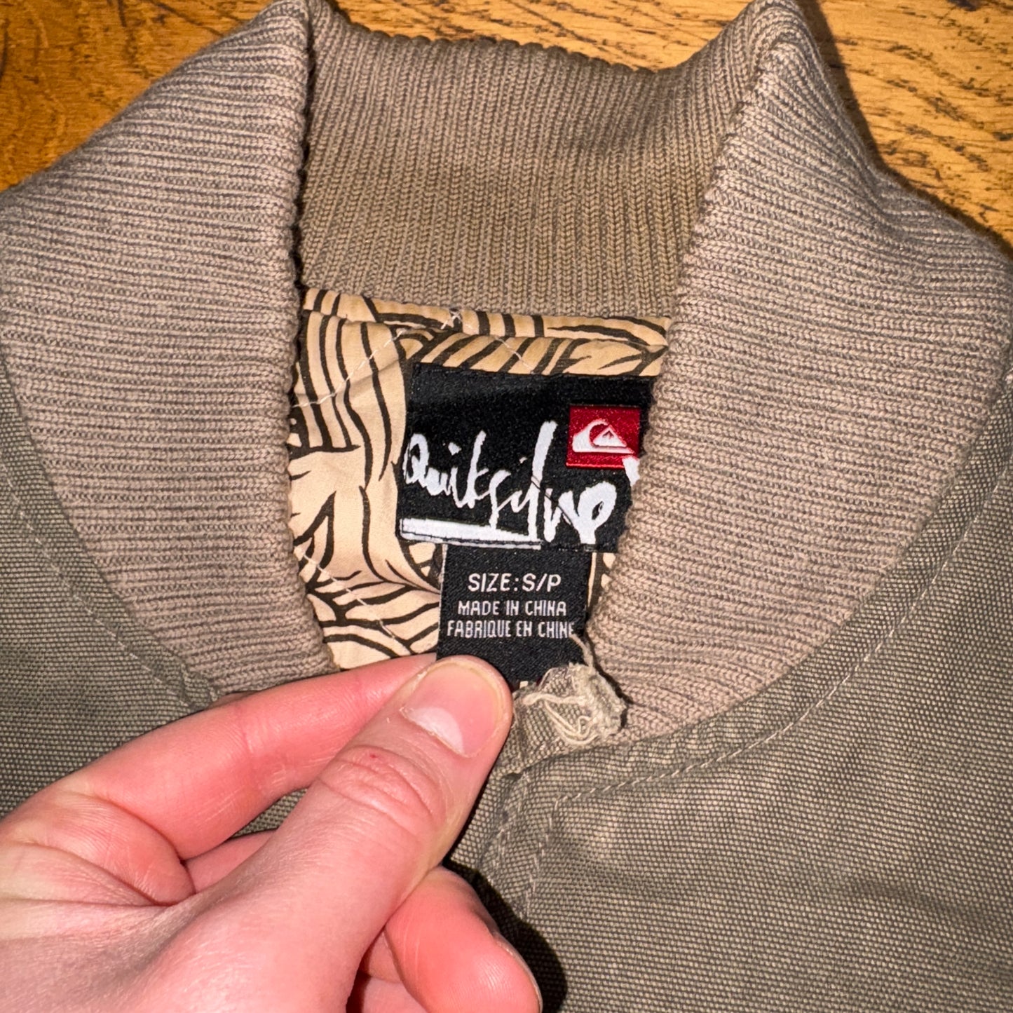 Vintage Quiksilver Green Bomber Military Style Surfwear Jacket - S