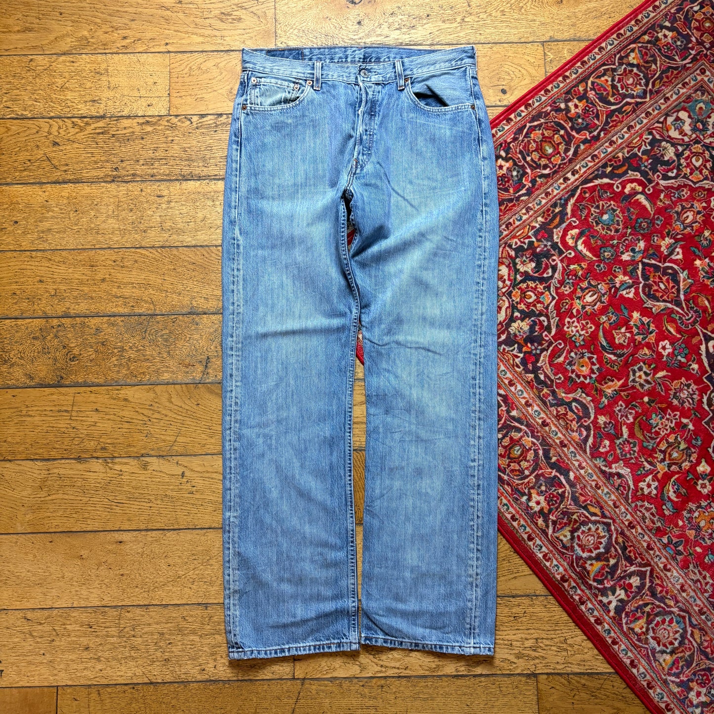 Vintage Levis 501 Straight Blue Denim Jeans - 33R