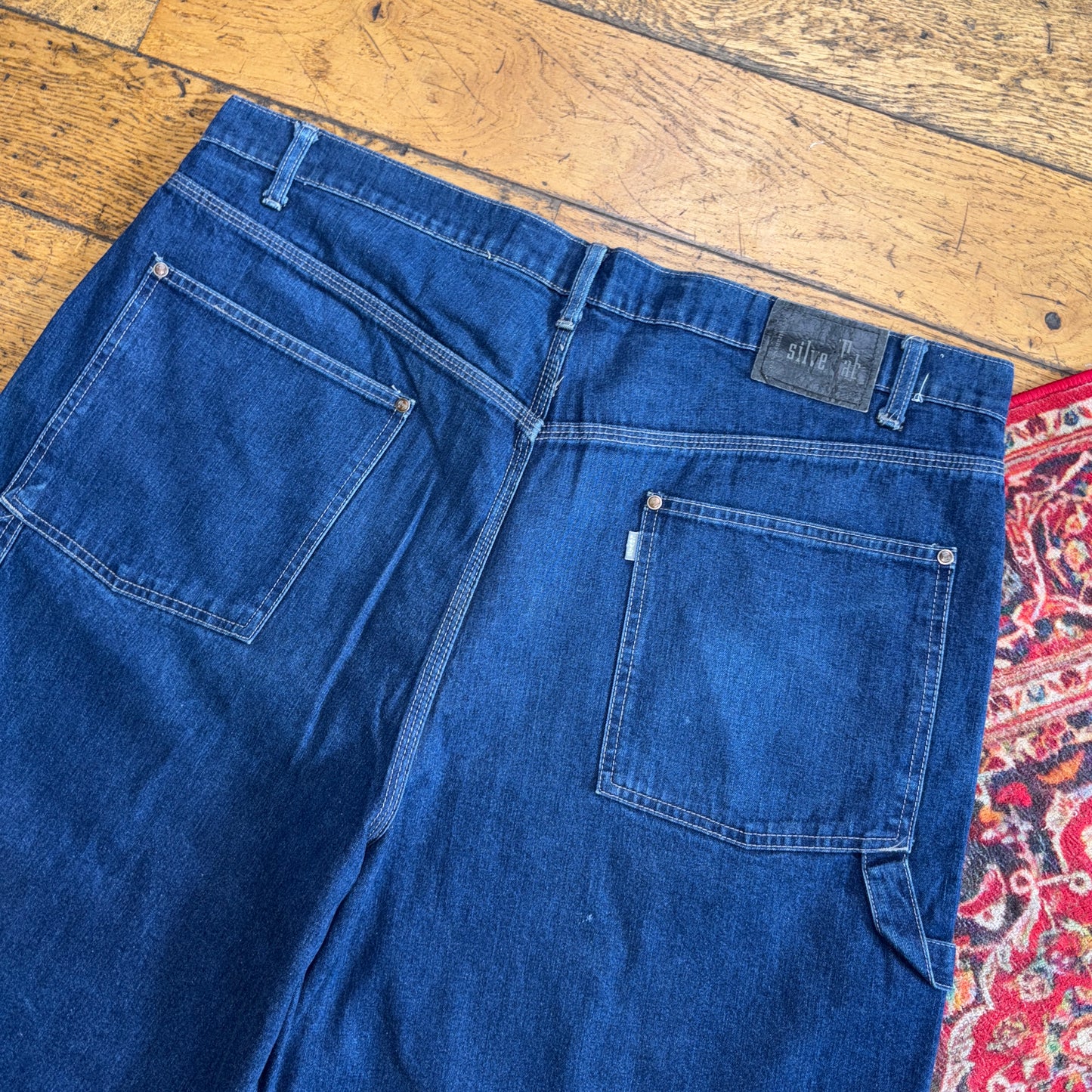Vintage Levis Silver Tab Blue Cargo Y2K Hip Hop Baggy Jeans Shorts Jorts - 42