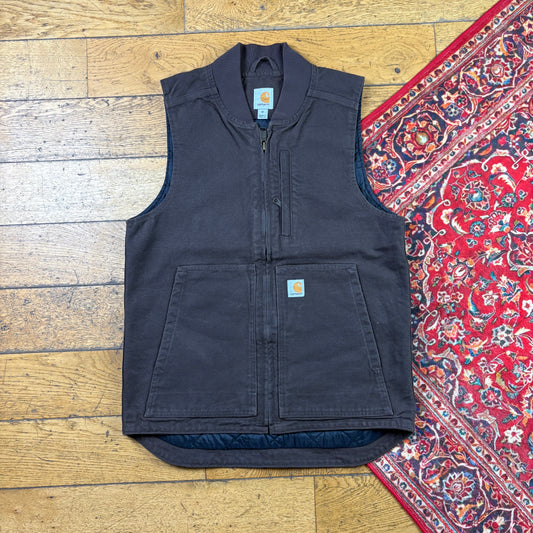 Vintage Carhartt Brown Gilet Vest Workwear Jacket - M