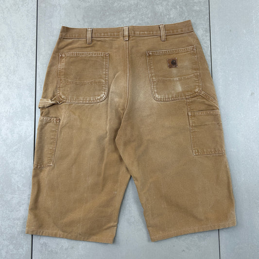 Vintage Carhartt Workwear Brown Baggy Carpenter Shorts - 36
