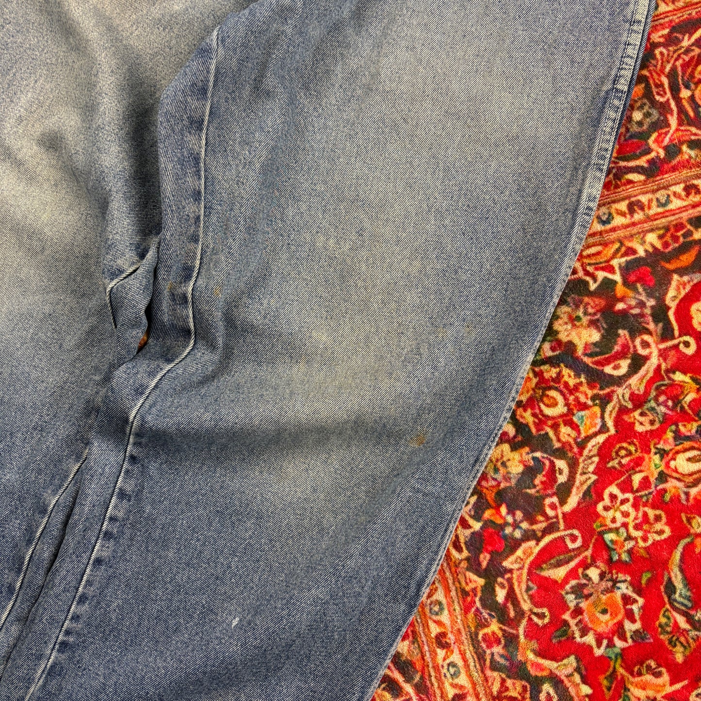 Vintage Blue Embroidered Y2K JNCO Style Hip Hop Baggy Jeans - 34