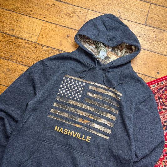 Vintage Realtree Camo Grey Hoodie Sweatshirt - L