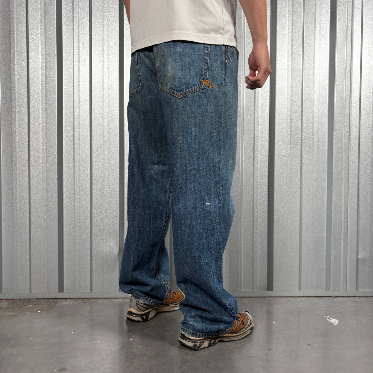 Rocawear Embroidered Hip Hop Y2K Blue Baggy Jeans - 34S