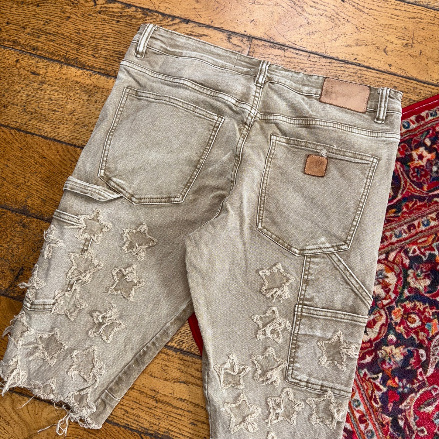 Vintage Embroidered Hip Hop Brown Shorts Jorts - 34