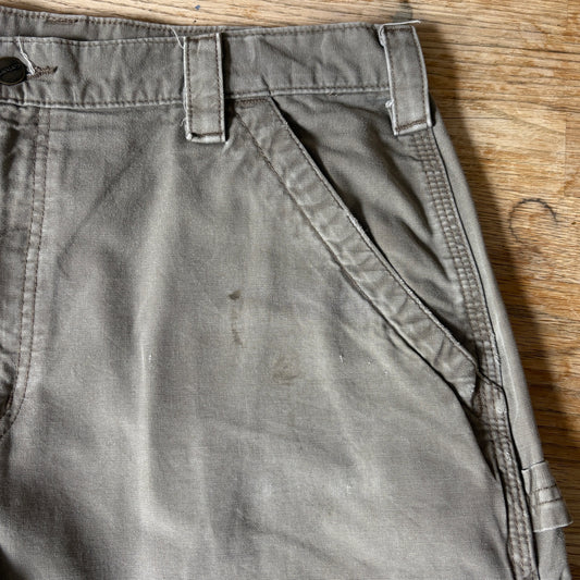 Vintage Carhartt Brown Grey Workwear Carpenter Baggy Trousers - 36L
