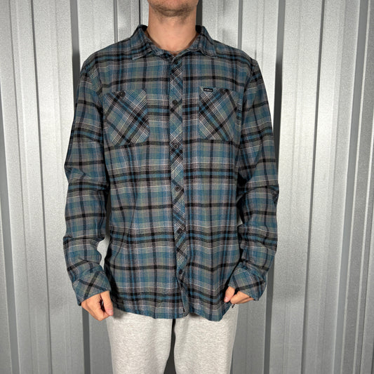 Oneill Blue Check Plaid Flannel Shirt - XL