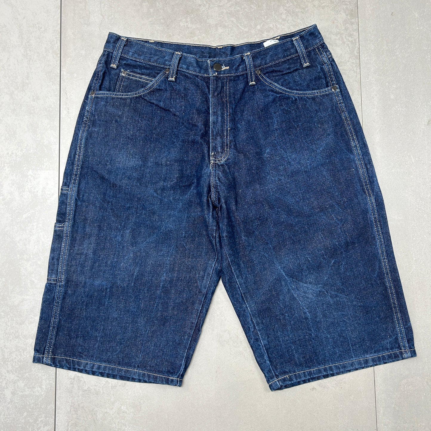 Vintage Dickies Workwear Carpenter Blue Baggy Shorts - 34