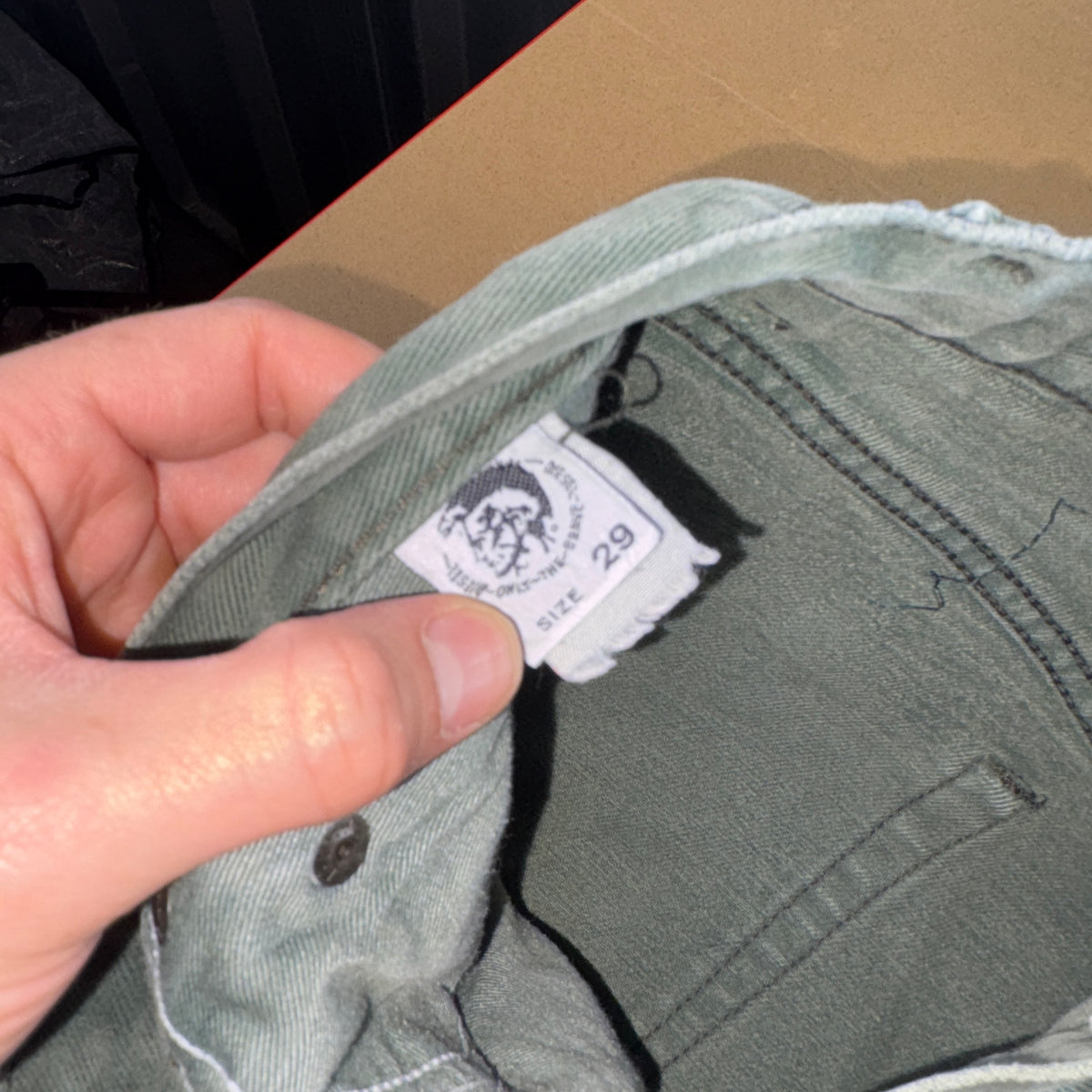 Diesel Green Y2K Straight Leg Jeans - 28S