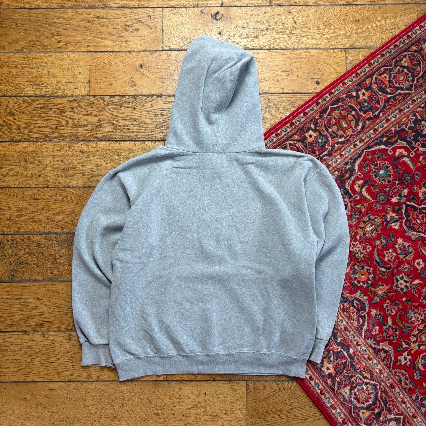 Vintage 90s Adidas Grey Hoodie Embroidered Sweatshirt - M