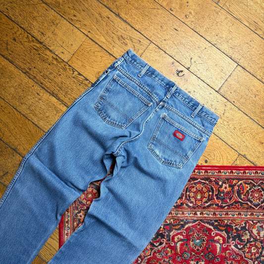 Vintage Dickies Workwear Carpenter Straight Blue Jeans - 33L
