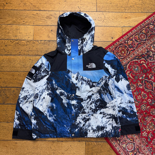 Supreme FW17 North Face Mountain Parka Blue Jacket Coat - M