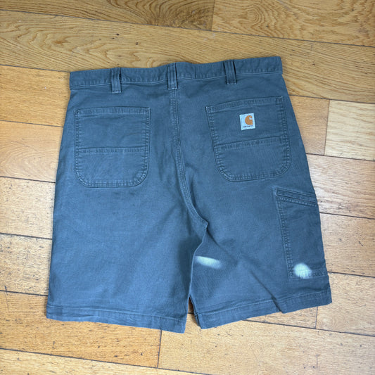 Vintage Carhartt Grey Workwear Baggy Carpenter Shorts - 38