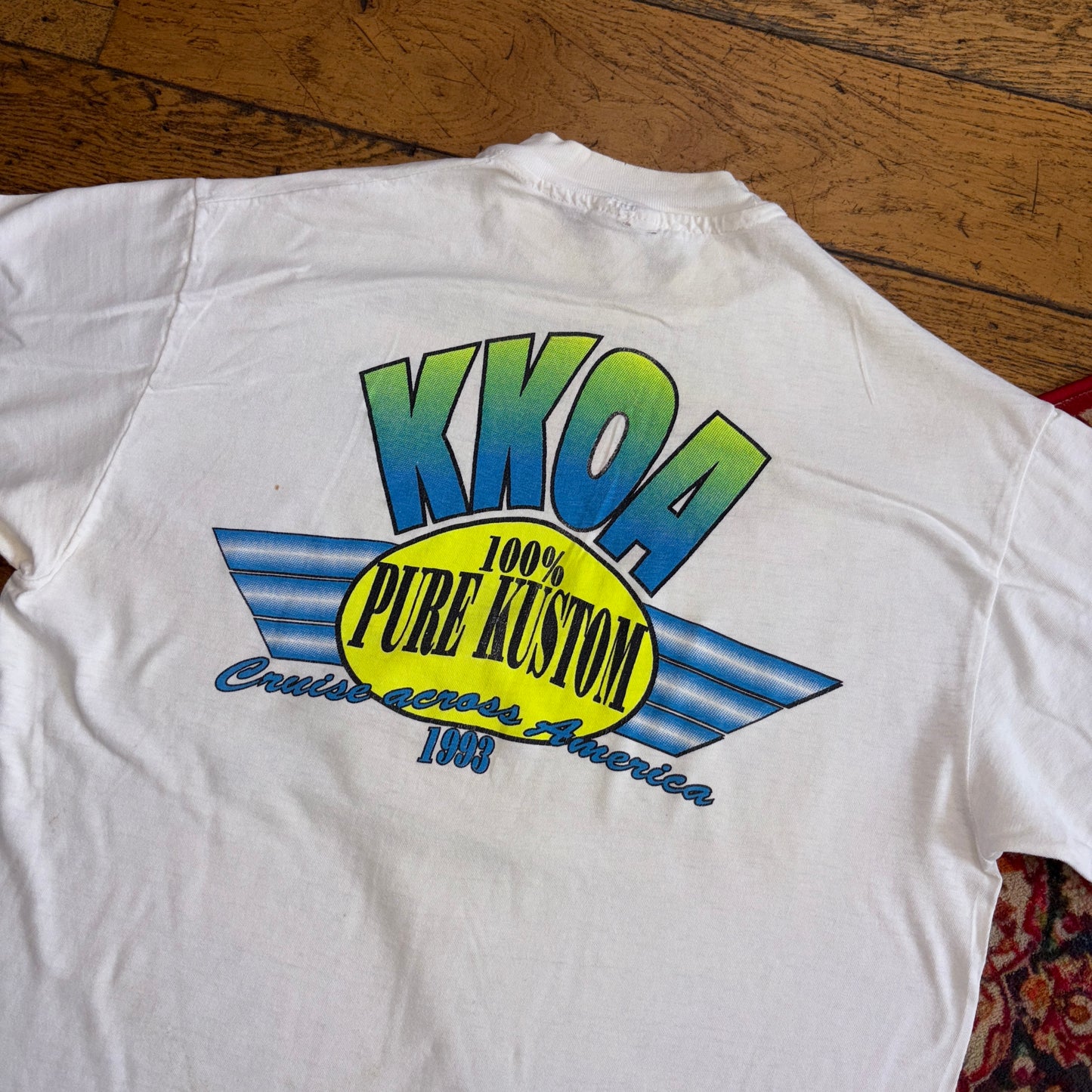 Vintage 1993 Car NASCAR Racing White Single Stitch Graphic T-Shirt - S