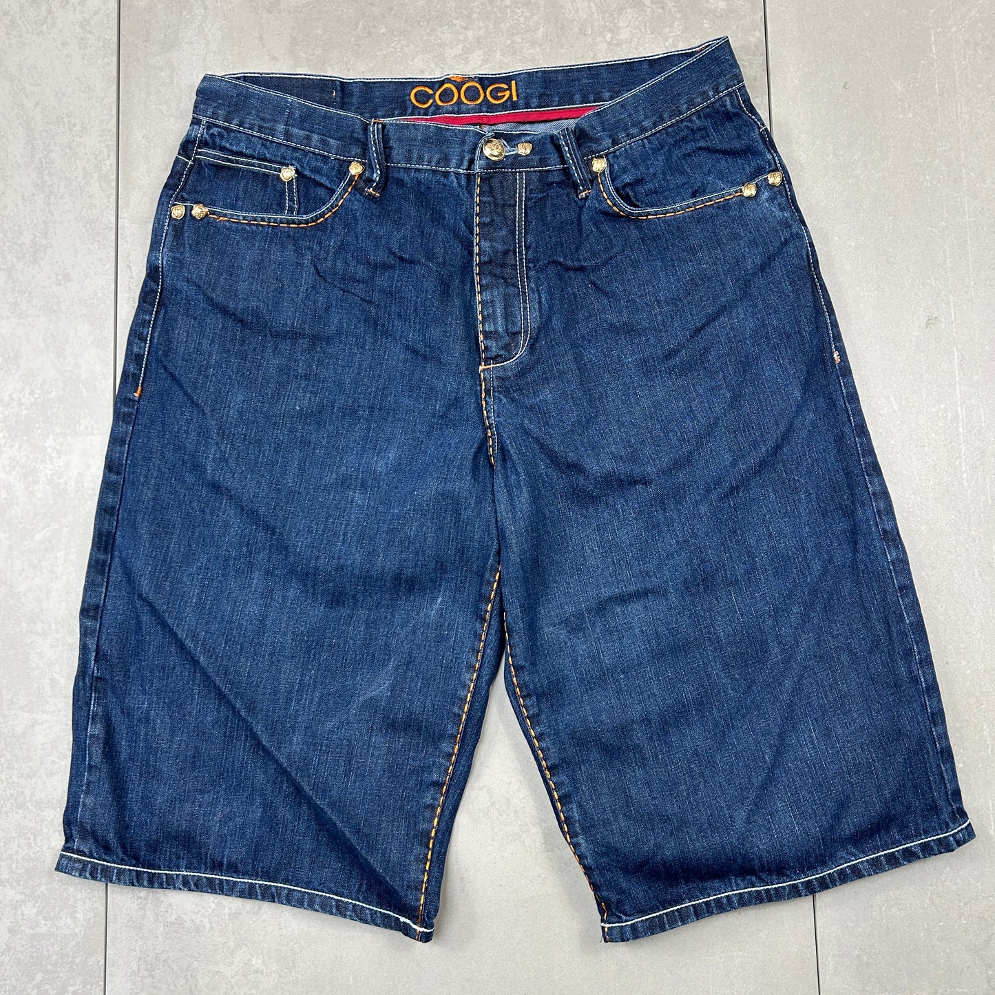 Vintage Coogi Embroidered Hip Hop Baggy Blue Shorts Jorts - 40