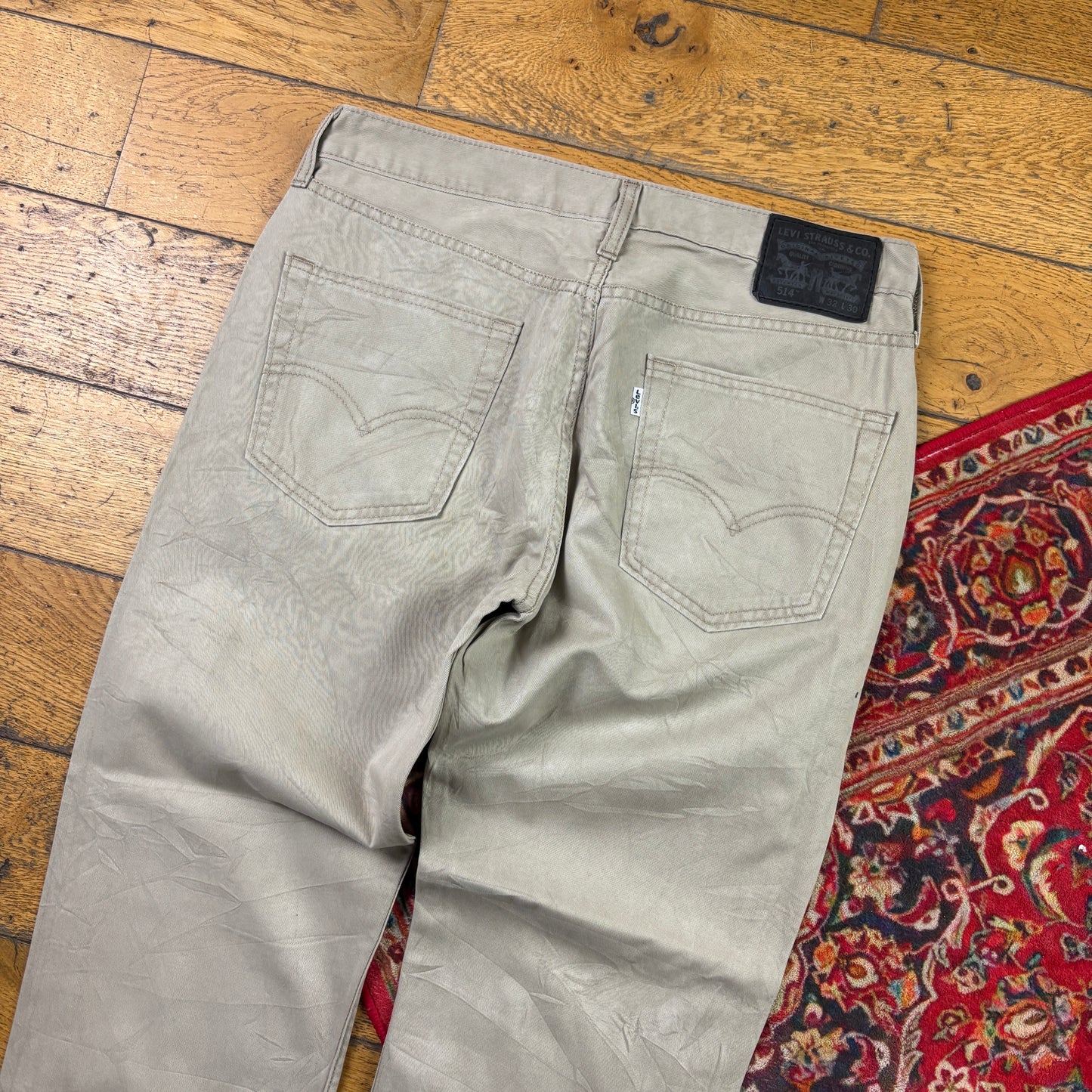 Vintage Levis 514 Straight Cream Chinos - 34