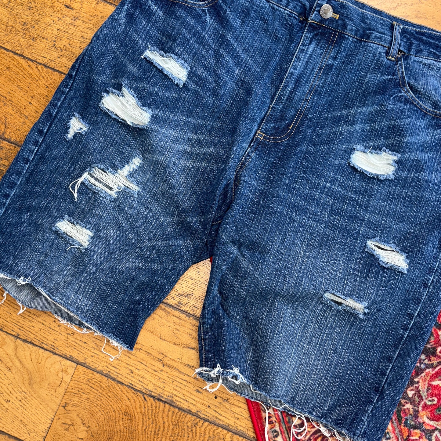 Vintage Hip Hop Baggy Blue Shorts Jorts - 40