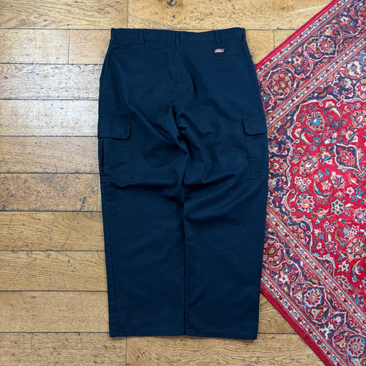 Vintage Dickies 874 Black Cargo Baggy Skate Trousers - 36