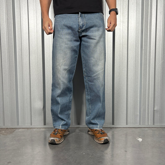 Vintage Don Y2K Embroidered Hip Hop Blue Baggy Jeans - 32S