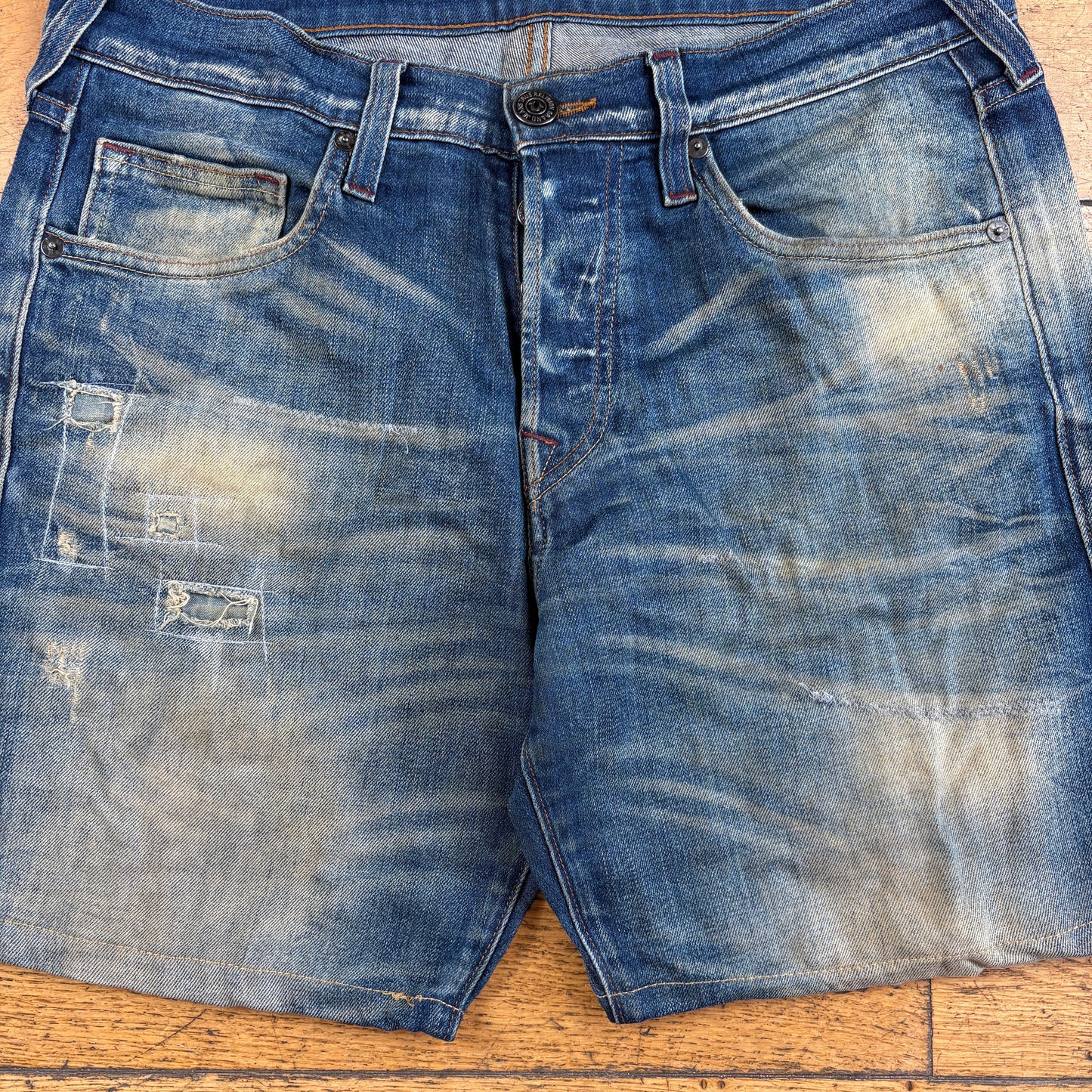 Vintage True Religion Blue Embroidered Y2K Shorts Jorts - 34
