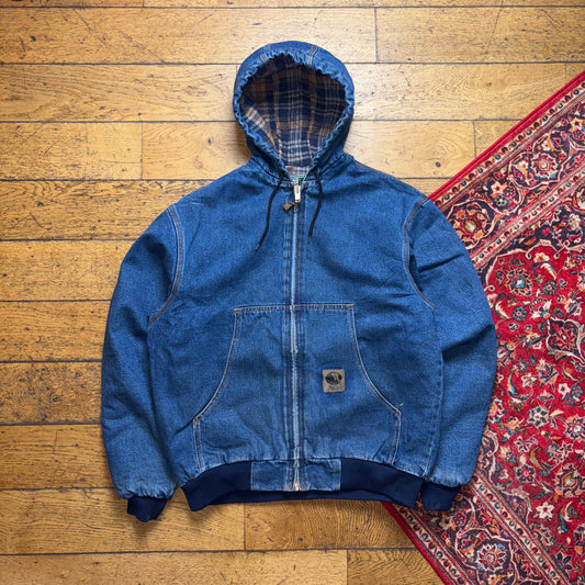 Vintage Berne Blue Denim Workwear Carhartt Active Style Jacket ASAP Rocky - L