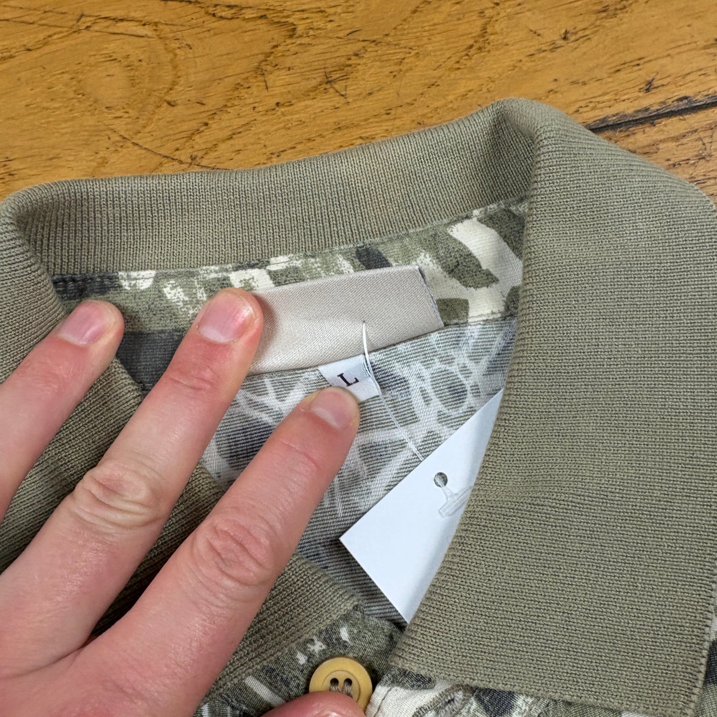 Vintage Green Pattern Italian Polo Shirt - L