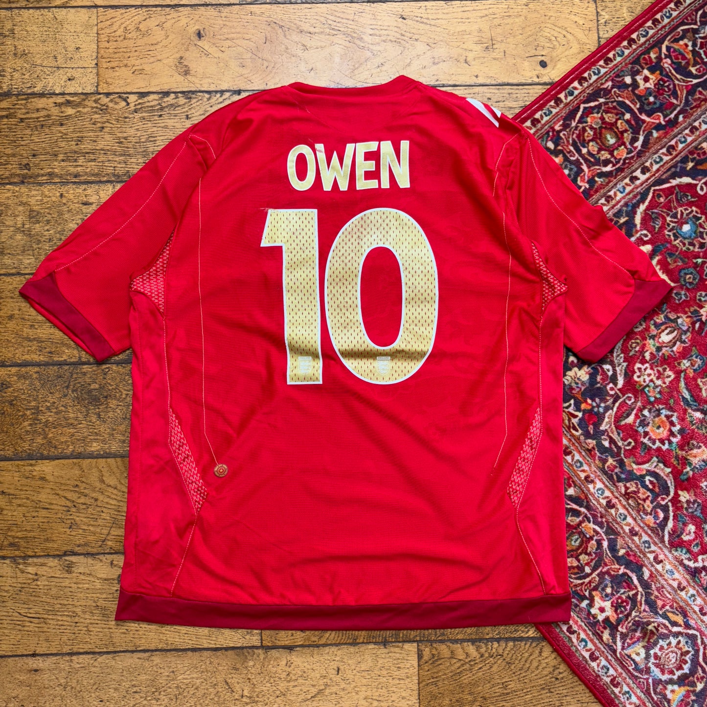 Vintage England Michael Owen Umbro Red Football Shirt Top T-Shirt - XL
