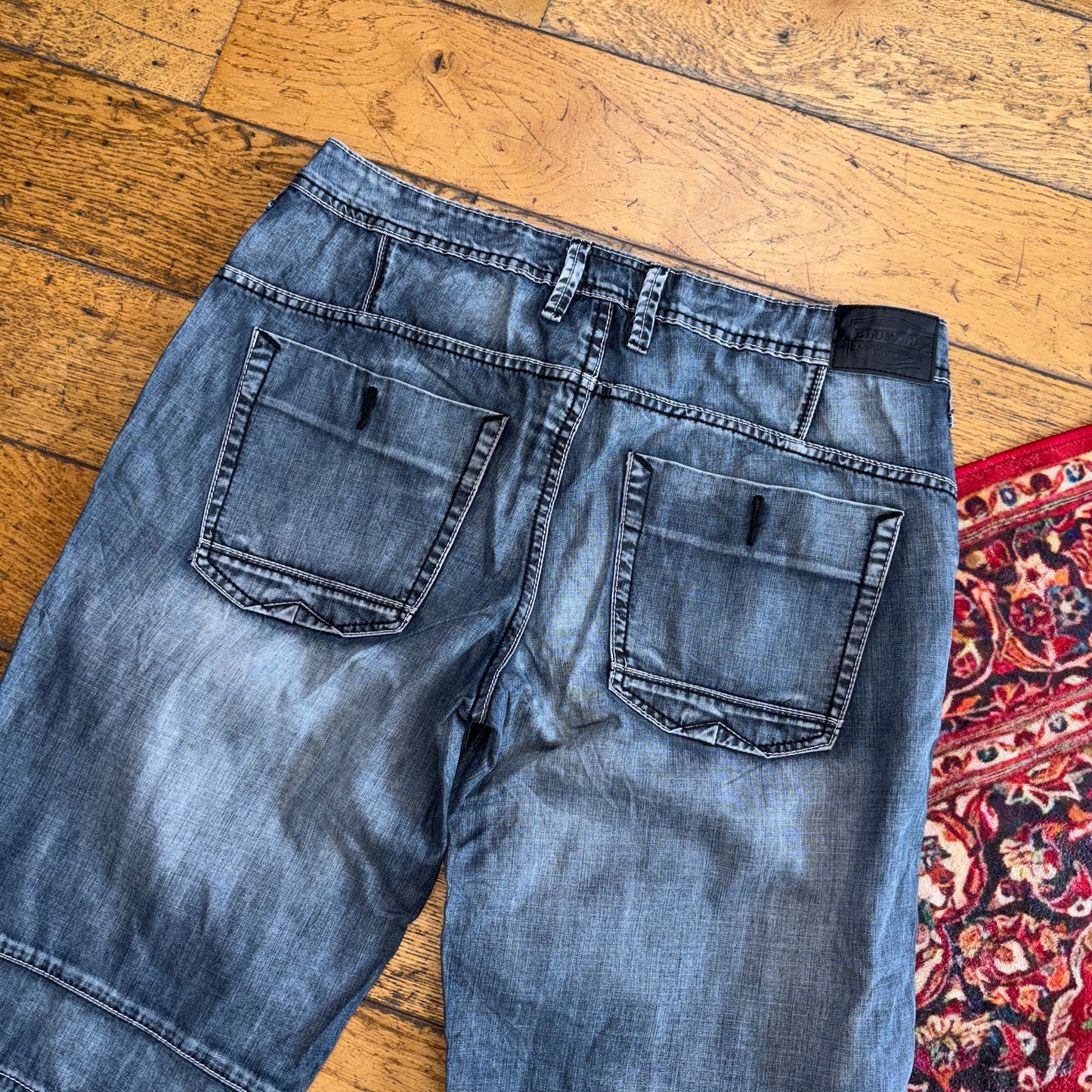Vintage Grey Denim Shorts - 34
