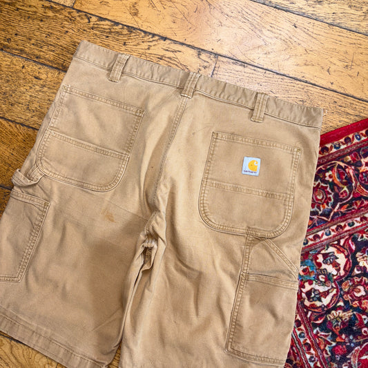 Vintage Carhartt Brown Workwear Baggy Carpenter Shorts - 38