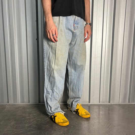 Ecko Unltd Blue Embroidered Japanese Denim Hip Hop Y2K Baggy Jeans - 40S