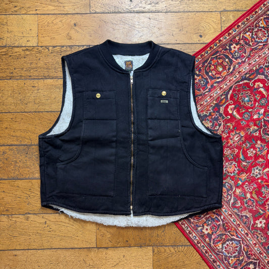 Vintage Black Workwear Carhartt Style Gilet Vest - XL