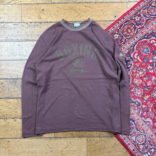 Vintage Adidas Brown Boxing Long Sleeve T-Shirt  - M