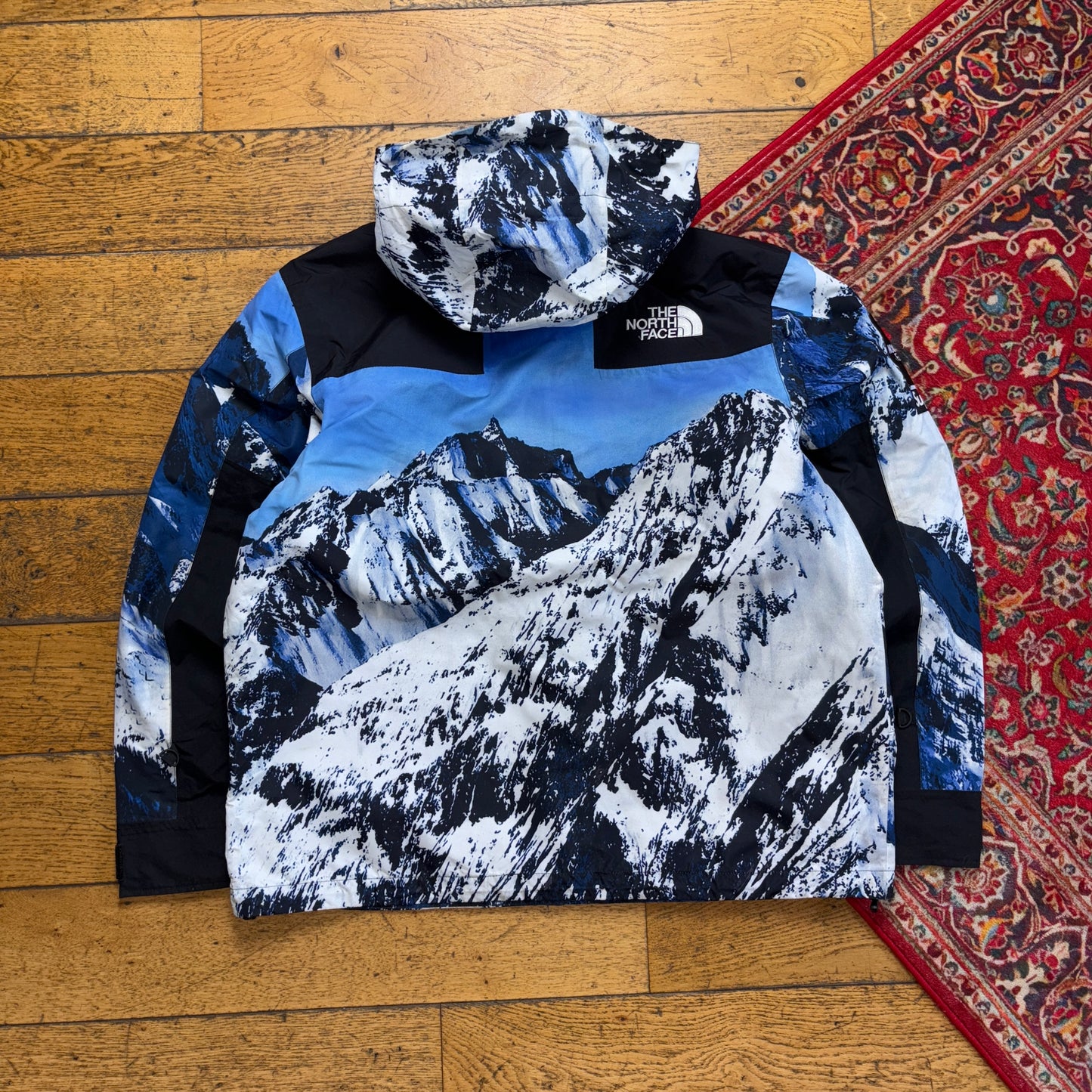 Supreme FW17 North Face Mountain Parka Blue Jacket Coat - M