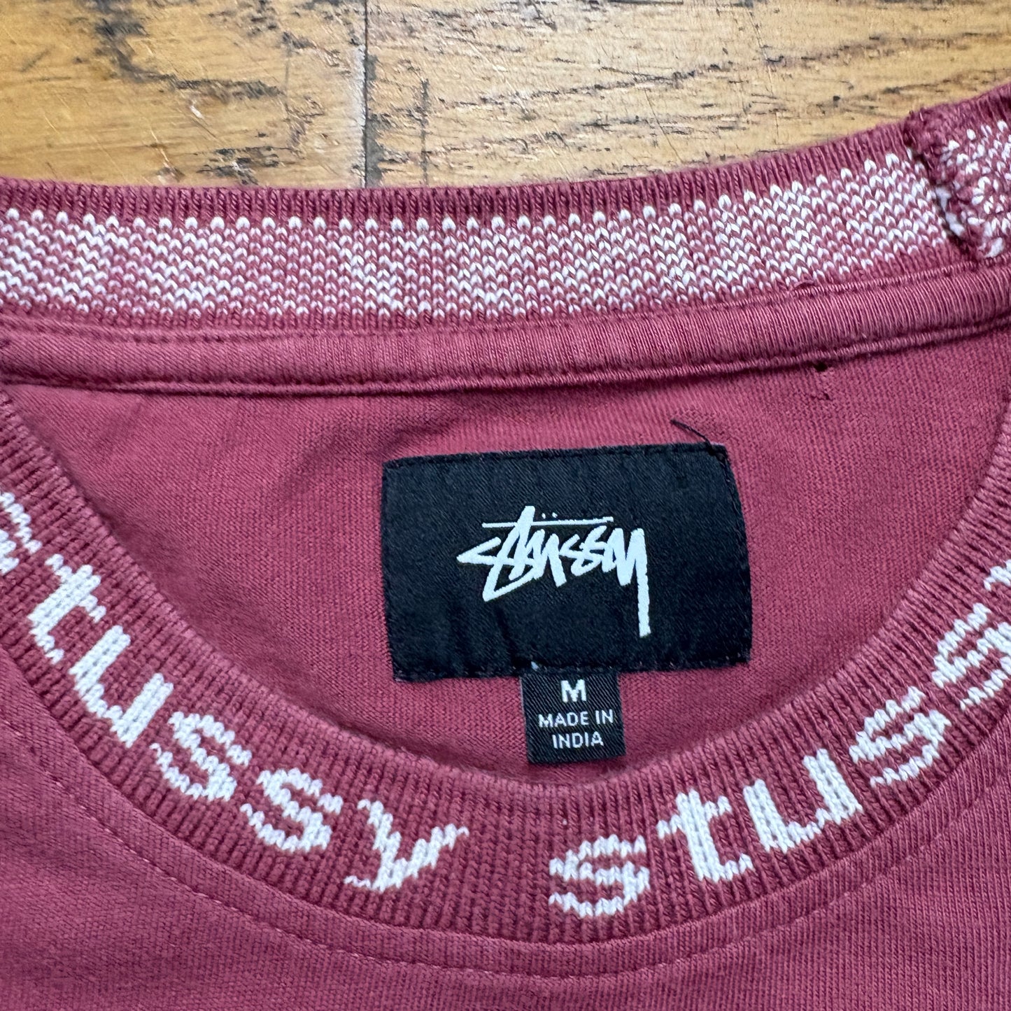 Vintage Stussy Burgundy Pink Long Sleeve T-Shirt - M