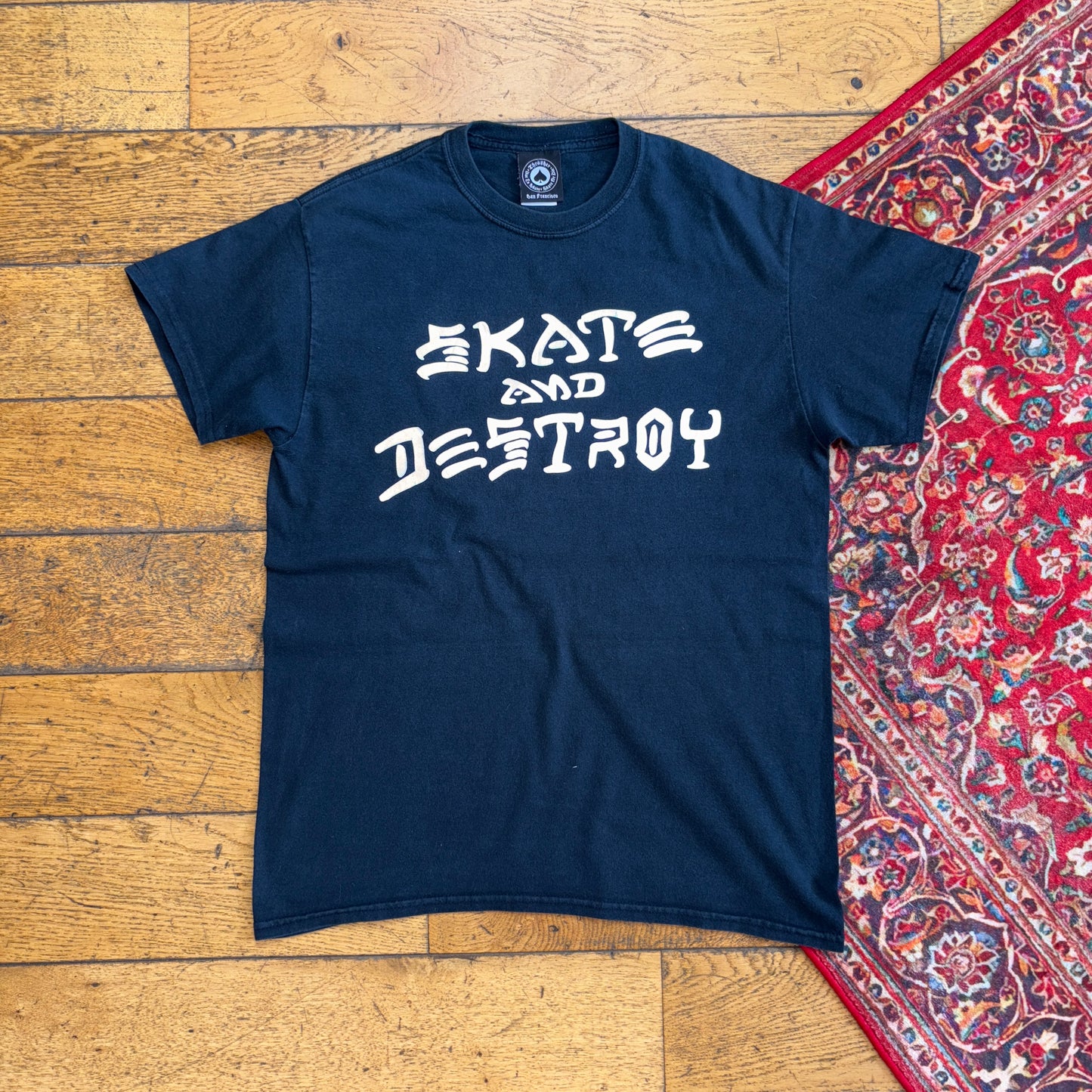Vintage Thrasher Black Skate Graphic T-Shirt - S