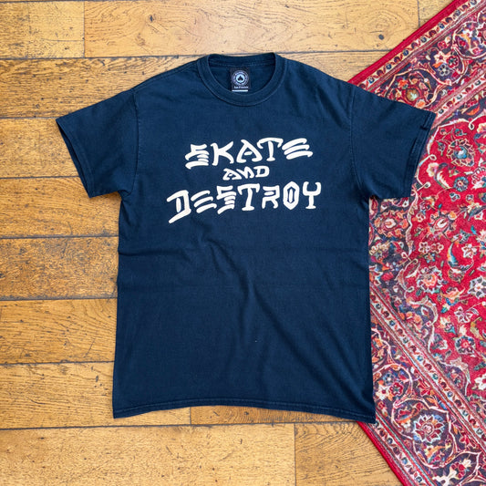 Vintage Thrasher Black Skate Graphic T-Shirt - S