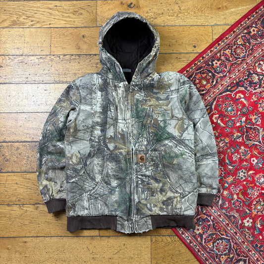 Vintage Carhartt Real Tree Active Womens Green Camo Workwear Jacket - Size 12/14