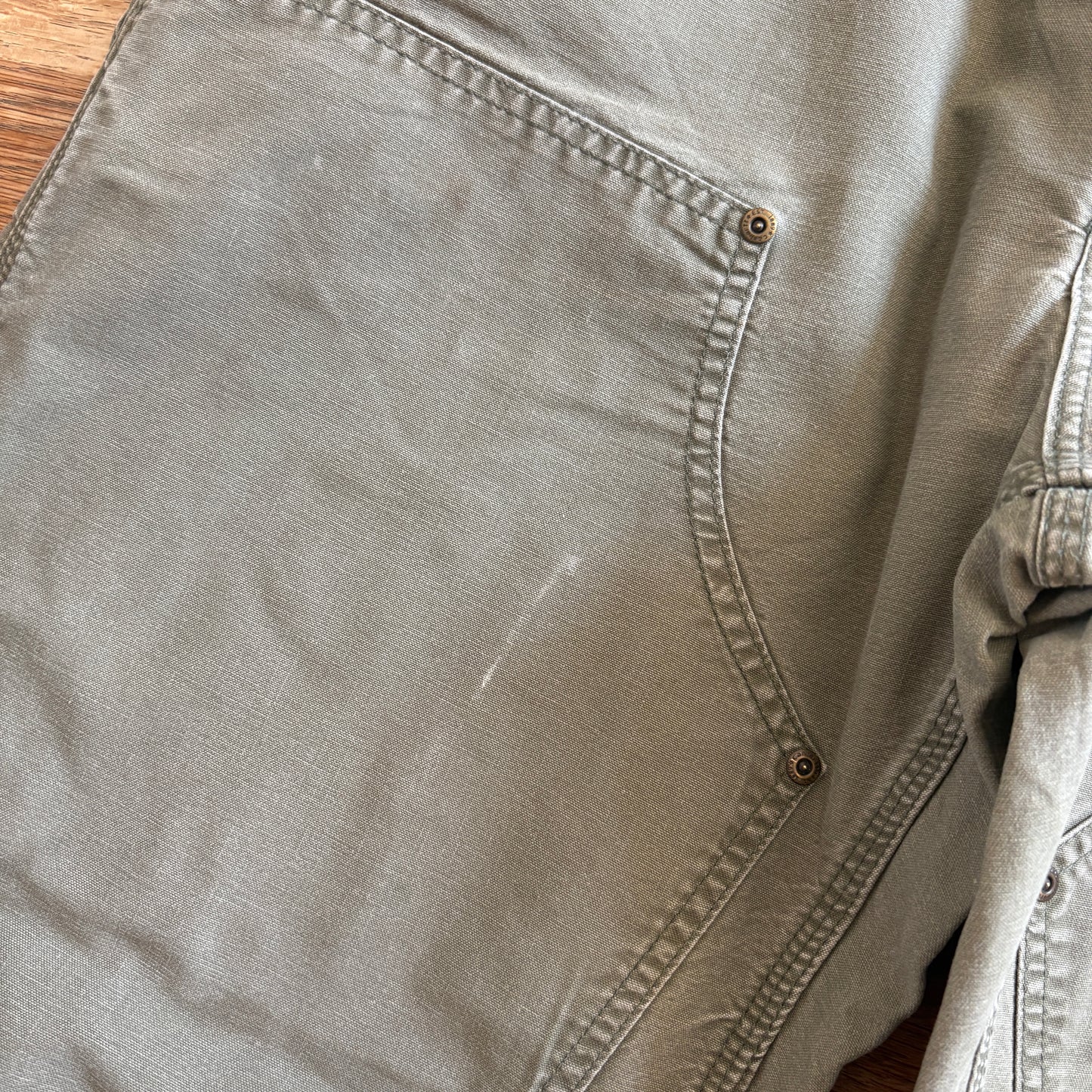Vintage Carhartt Green Double Knee Workwear Carpenter Baggy Trousers - 36S