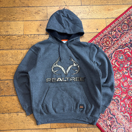 Vintage Realtree Camo Grey Hoodie Sweatshirt - L