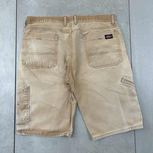 Vintage Dickies Workwear Brown Carpenter Baggy Shorts - 36
