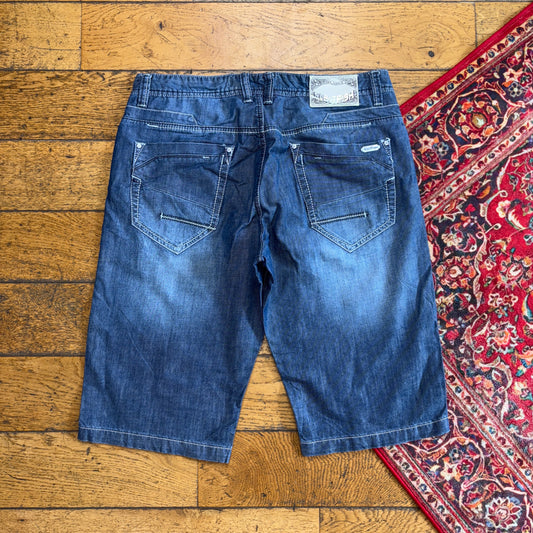 Vintage Robot Fish Blue Denim Shorts - 36