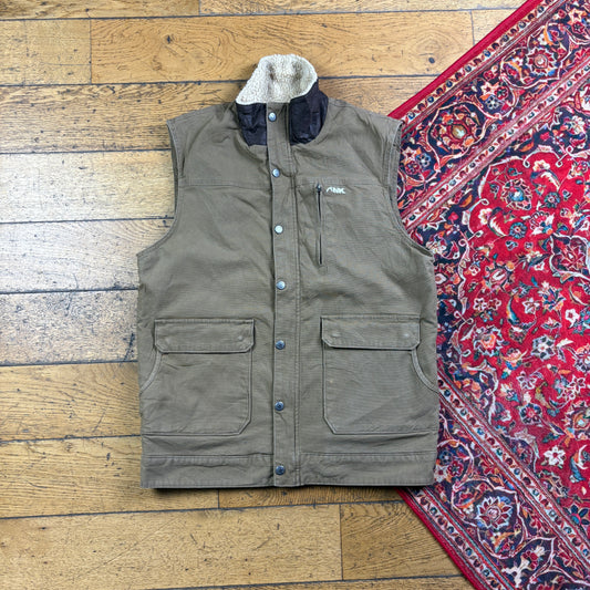 Vintage Brown Gilet Vest Workwear Carhartt Style Jacket - S