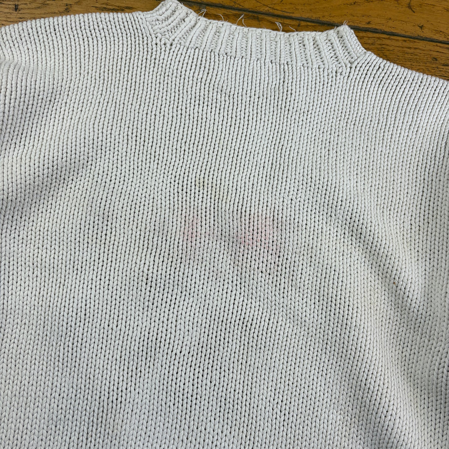 Vintage Tommy Hilfiger England Flag Cream Chunky Knit Jumper - 2XL