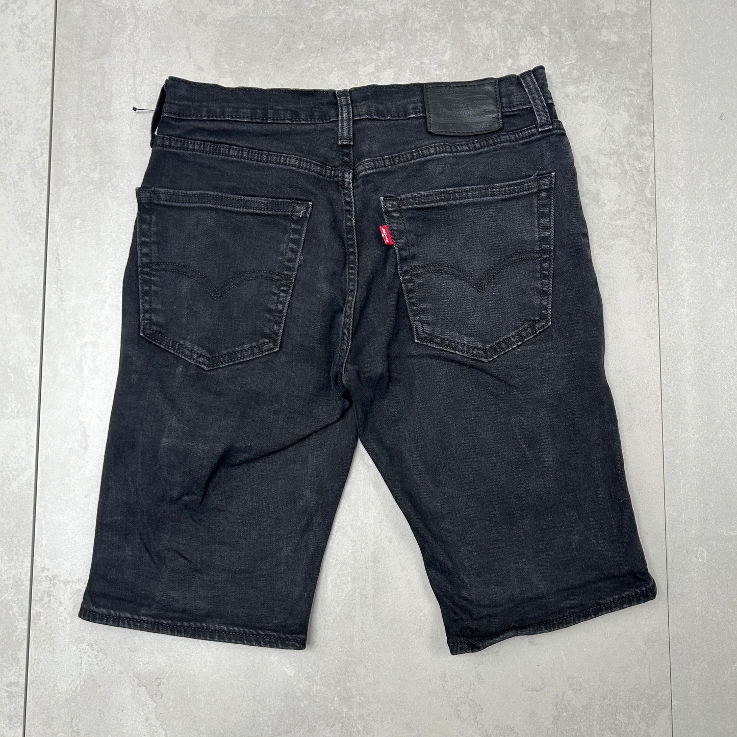 Vintage Levis 502 Black Slim Denim Shorts - 30
