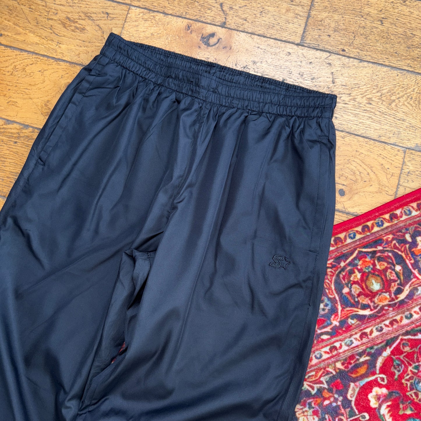 Vintage Starter Black Baggy Tracksuit Sweatpants Track Pants Bottoms - M 32R