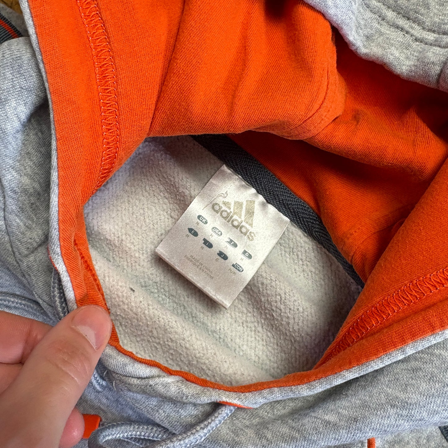 Vintage 00s Adidas Grey Embroidered Hoodie Sweatshirt - M