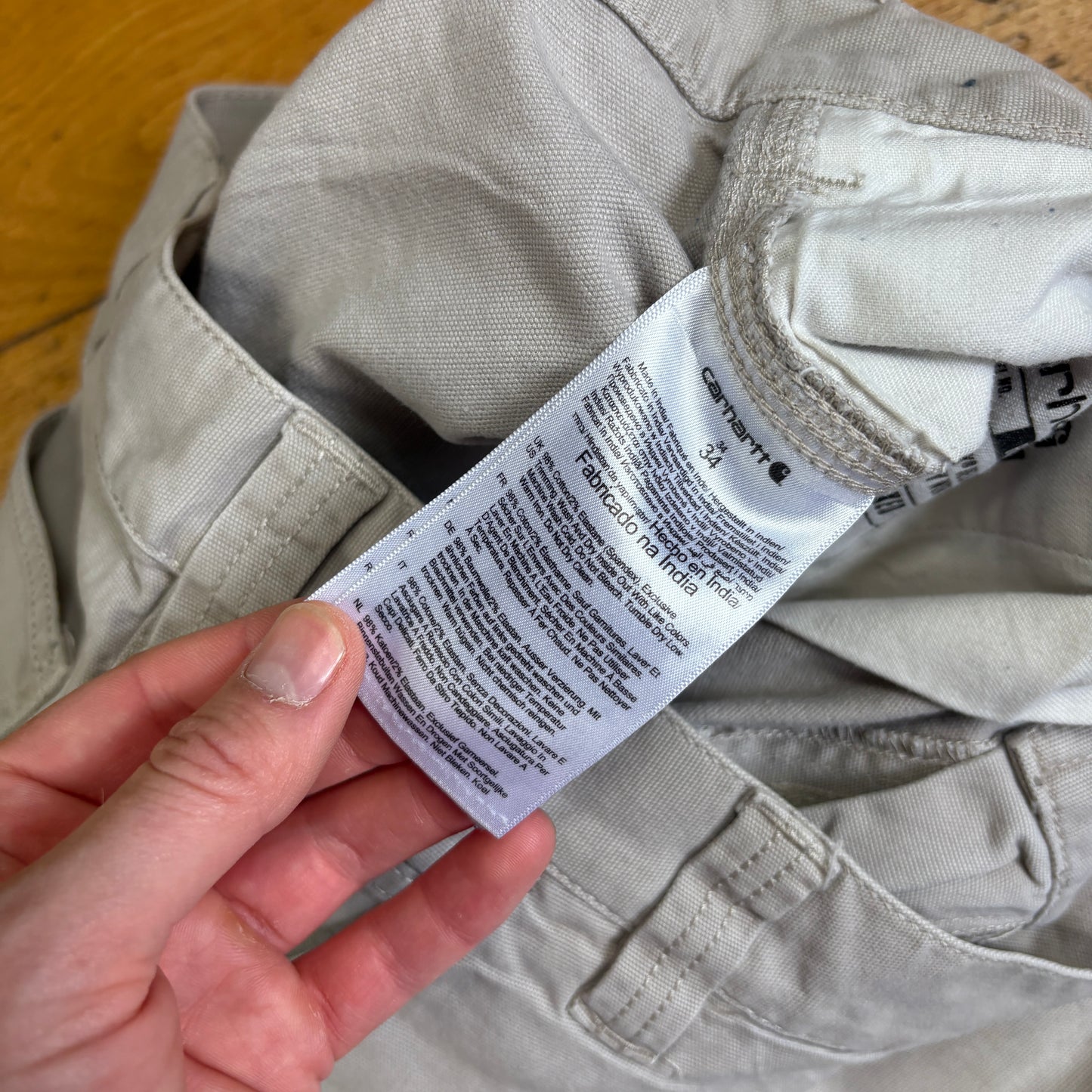 Vintage Carhartt Cream Workwear Baggy Carpenter Shorts - 34