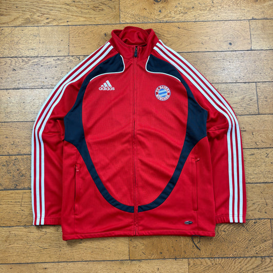 Vintage Adidas Bayern Munich Embroidered Football Red Tracksuit Jacket - M